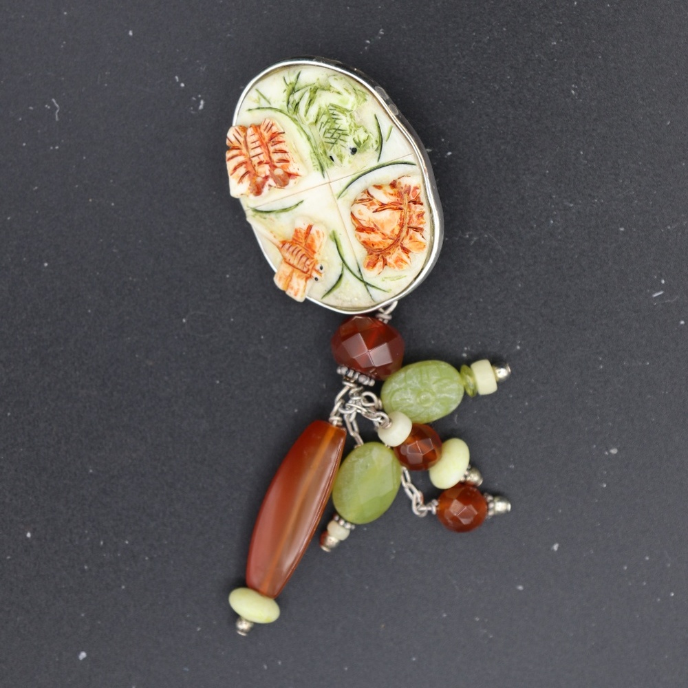Vintage Amy Kahn Russell Pin/Pendant AKR silver